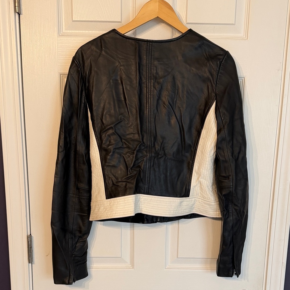 Halogen Two-Tone Leather Jacket - image 4